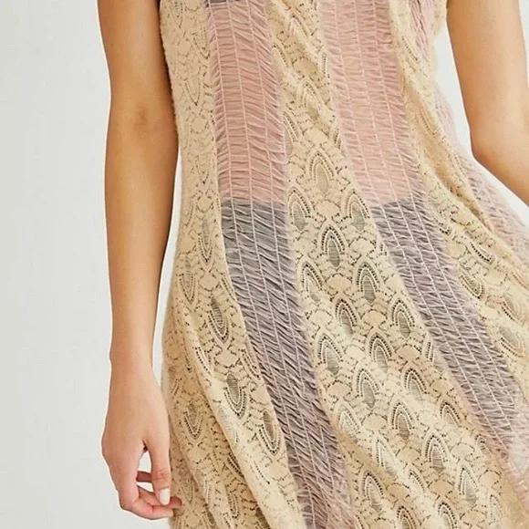 NWT! Free People Sheer Lace Sleeveless Midi Dress - Picture 9 of 9